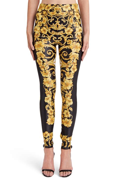 versace tights black|versace leggings women's.